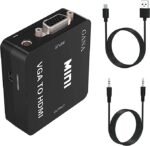 Mini VGA To HDMI Audio Video Converter Adapter Box With USB Cable And 3.5mm Audio Port Cable Support HDTV For PC Laptop