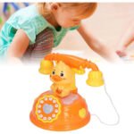 Corded Landline Duck Shape Telephone Toy with Lights & Music For Kids