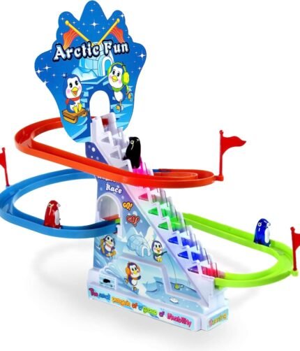 Penguin Slide Race Track With Flashing Rhythmic Music & Light Toy