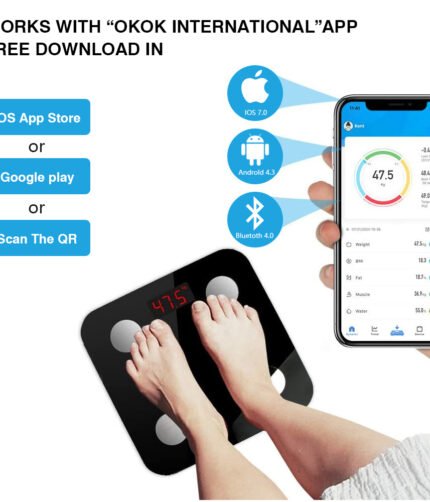 Electron Digital Scale LCD Display Smart Bluetooth BMI Weight Composition Analyzer With Tempered Glass