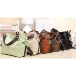 Women Versatile PU Soft Zipper Messenger Splice Grafting Vintage Shoulder And Hand Bag