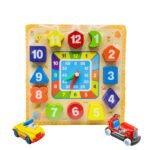 Colorful Digital 12 Movable Blocks Non-Toxic Wooden Clock Toy for Kids