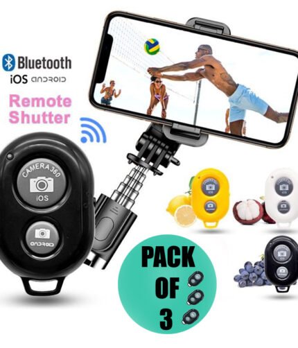 Pack Of 3 Easy Pair Mini Selfie Bluetooth Remote Shutter For All Smart Phones