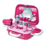 Makeup Beauty Salon Set with Crossbody Shoulder Bag Princess Vanity Case for Girls