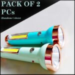 Pack of 2 SD-8639 Mini 2-in-1 COB+LED Dual Modes Super Bright Rechargeable Flashlight