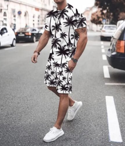 TRACKSUIT SUMMER NEW ARRIVAL TREE SELF PRINTED SHIRT & SHORT