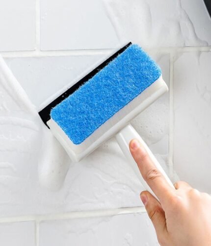 Pack of 2 - Sponge with Wiper for Window Glass, Wall and Tiles Cleaning | Multi-function Cleaner Brush