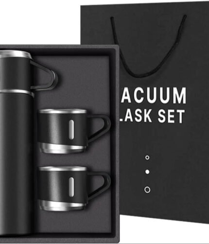 Stainless steel vacuum flask set Vacuum Insulated Bottle Gift Set Office Business Style Coffee Mug Thermos Bottle Portable Flask 500ML (Random Color)
