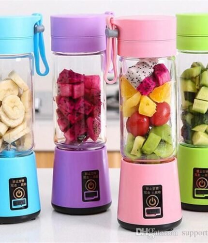 hand juicer  maker fruit blender usb blender   kitchen mixer kitche-6-Blade Portable Home USB Rechargeable Electric Fruit Extractor Juice Blender  Machine(random color)
