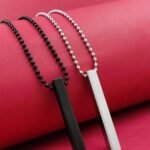 Pack Of 2  Boys Bar Necklace Materials Stainless Steel