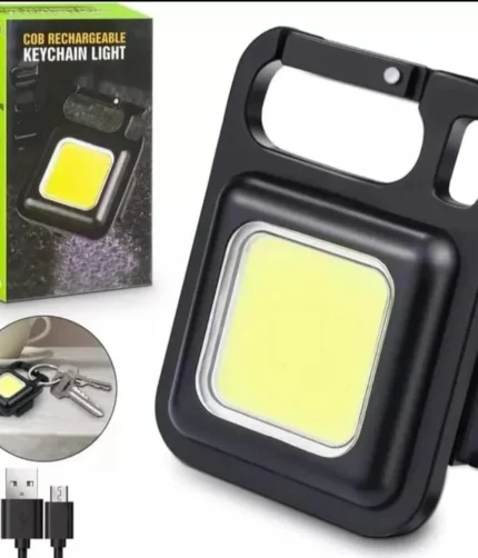 Black Metal Led Cob Light Key Chain