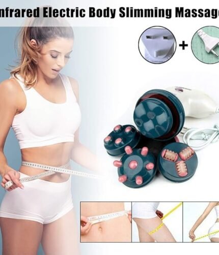 Electric Slimming Massager Handheld Body Weight Loss Professional Neck Shoulder Back Health Care Relaxation Tool with 4 Vibrating Heads( random color )