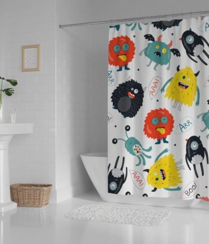 Bathroom Shower Curtain ,Modern Waterproof with 12 Hooks(random )