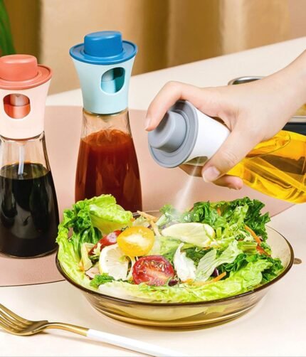 Oil Spray Dispenser / Oil Spray Bottle Pump for Cooking, BBQ, Baking, Frying, Salad (Random color) 170ml