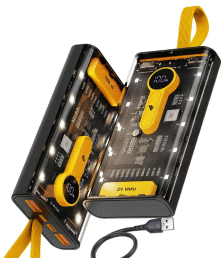 20,000 mAh Power Bank.(66W Transparent high capacity PD20W) Super Fast Charging.