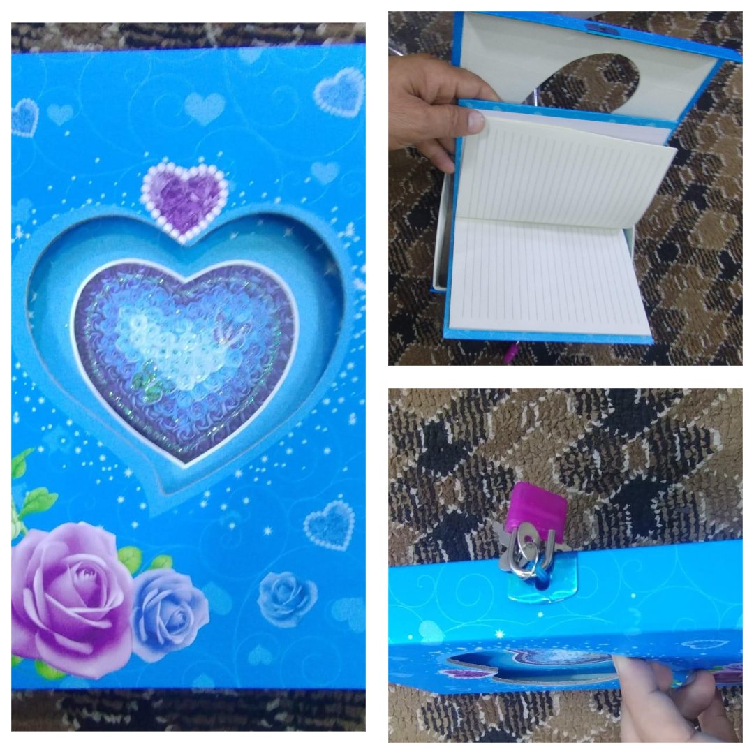 Beautiful Heart Shape Dairy with Lock  – Elegant & Stylish Journal | fancy look dairy (60 Pages)