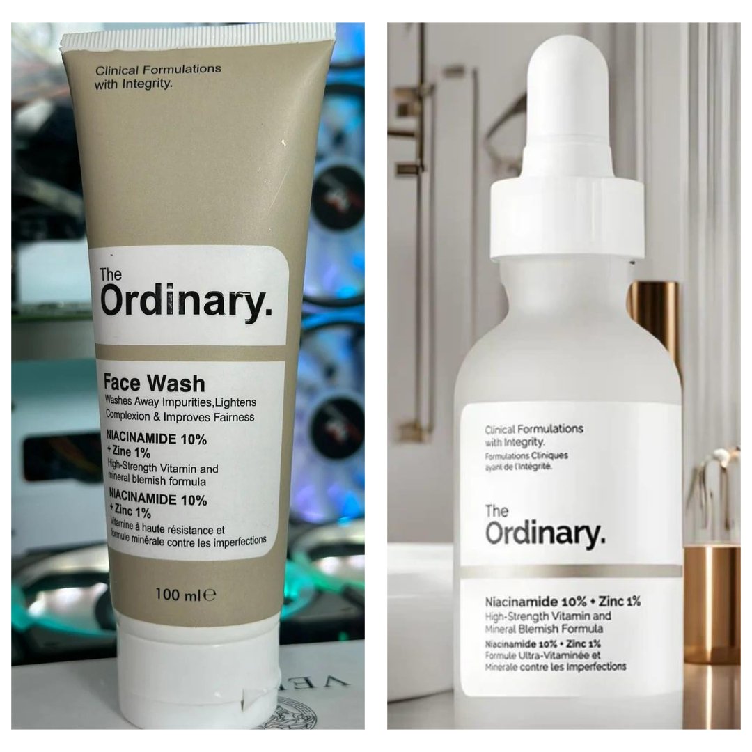 Pack of 2 The Ordinary Niacinamide Serum & The Ordinary Facewash Deal | Perfect Deal Niacinamide Serum & Ordinary Facewash