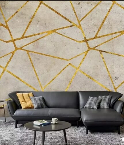 Acrylic mirror wall stickers Golden wall strips acrylic mirror wall decor  8 ft size