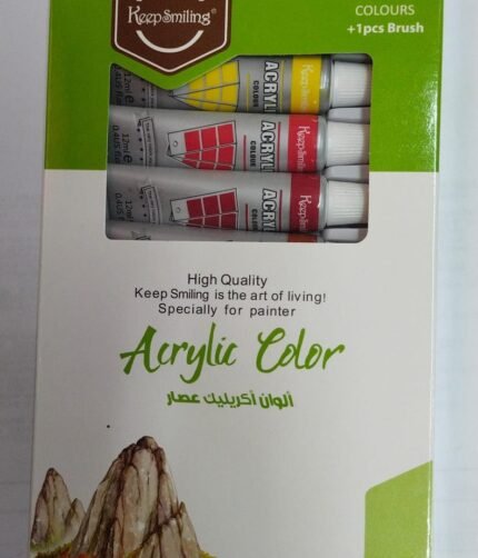 Acrylic Oil Glass Water Fabric Colour Paint Set - Pack Of 12 ( 12ml - 12 Tubes )