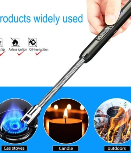 Arc Lighter With Usb Charging,flameless Windproof,led Battery Display,safety Switch,rotate 360 Degrees,for Aromatherapy (random Colors)