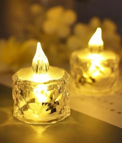 Pack of 12 Warm White Flameless Led Tealight Candle Decorative Battery Operated Tea Lights