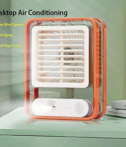 Portable Desktop Air Conditioner USB Mini Air Cooler Fan Water Cooling Fan with 3 Speed Spray Humidifier Purifier for Car Home Rechargeable