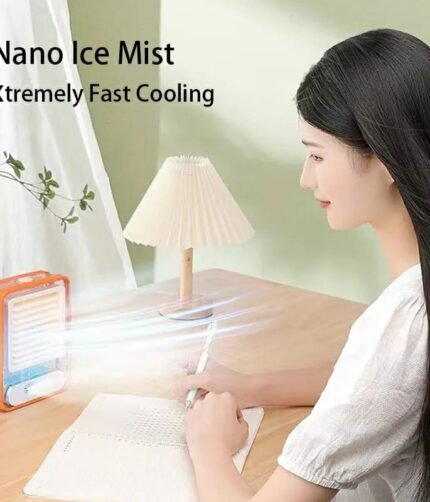Portable Desktop Air Conditioner USB Mini Air Cooler Fan Water Cooling Fan with 3 Speed Spray Humidifier Purifier for Car Home Rechargeable