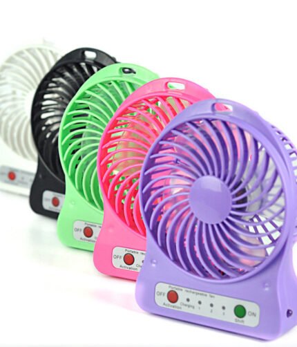 Portable Mini USB Fan Rechargeable Battery | 3-Level Speed Adjustable Electric Cooling Desktop Fan (Random Colors)