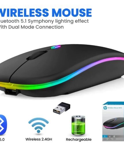 HP W10 Wireless RGB Bluetooth, Wireless, Rechargeable Slim Mouse
