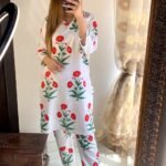 Gulzar print 2pc Linen Dress | shirt and trouser for girls & women