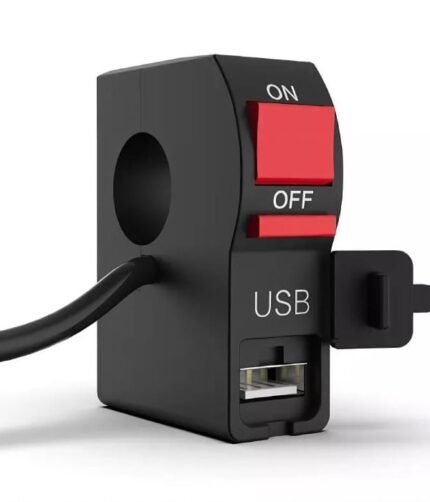 On/Off & USB port 2 Amp 5 V universal switch for bike, Extra external on off button. extra lights switch