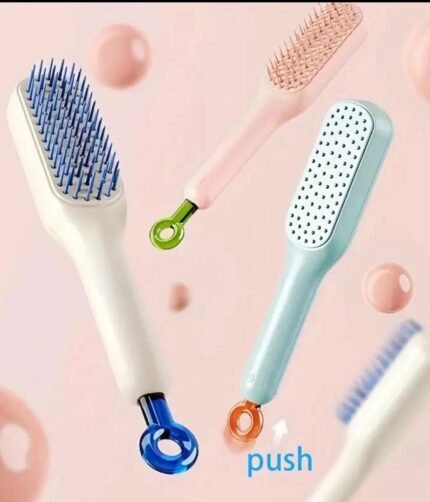 Self Cleaning Magic hair brush, One-click Cleaning Telescopic Hair Comb –  (random Color)