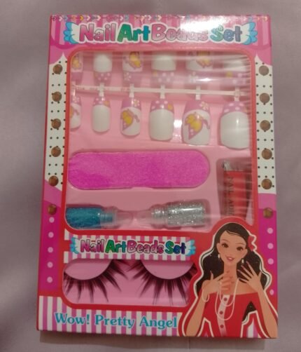 Kids Eyelashes & Nail Art Set