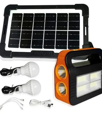 Solar Powered Light System Flashlight, Emergency Mobile Power Bank, Wireless Power Supply System for Travel Camping hiking (random color)