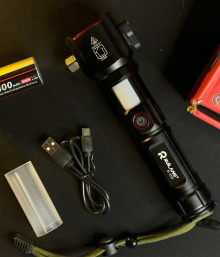Ruilang Multifunctional Rechargeable Flashlight with Power Bank 8800mAh 1KM Light Range RL-2210