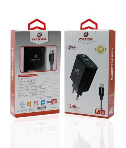 Maxon  F-15 Type C Charger 2.4A Output,Type C Charger With Fast Charging