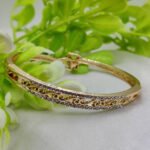 1 Piece Imported Elegant Adjustable Bracelet with Different Design | Twisted, Heart, Chevron, Dazzling Crossed, Intricately Crafted Design | Adjustable Bracelet – Best Quality Artificial Bracelet For Girls & Women ( Golden )