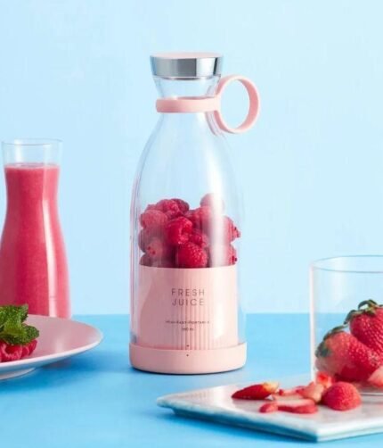 Mini Portable Blender Rechargeable Electric Fruit Juicer Mixers Rechargeable - 420ml ( Random Color )