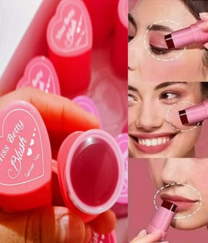 Pack of 3 Miss Betty Blush High Pigment Jelly Tint Blush Lip Gloss Stick Blusher long Lasting Natural Moisturizing Tint Lip (Without Box)