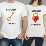 Combo Of My Heart & The Key Style White T-Shirt with Cute Design - Heart & key Design T-Shirts  – Best Quality T-Shirts For Girls | T-Shirt For Women - T-Shirt For Men