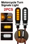 Universal LED Turn Signal Indicator | Dual Color (Yellow & White) | Waterproof & Flexible | For 70cc, 125cc & All Motorcycles