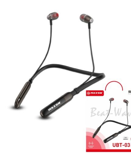 MAXON UBT-03 Wireless Neckband - Rechargeable Neck Band - Magnetic Buds - 12 Hours Playtime | Best Quality Neck Band ( Random Color )