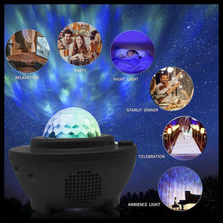 Starry Projector Light Galaxy Seen for Kids, LED Star Projector Star Lights with Remote Control, Night Light Compatible with Alexa &Google Bluetooth Speaker, Nebula Projector with Ocean Wave, Christmas Gift for Kids