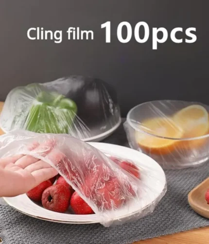 100pc Disposable Cling Film Cover Household Refrigerator Food Fruit Preservation Cover Dust-proof Plastic Fresh-keeping Cover