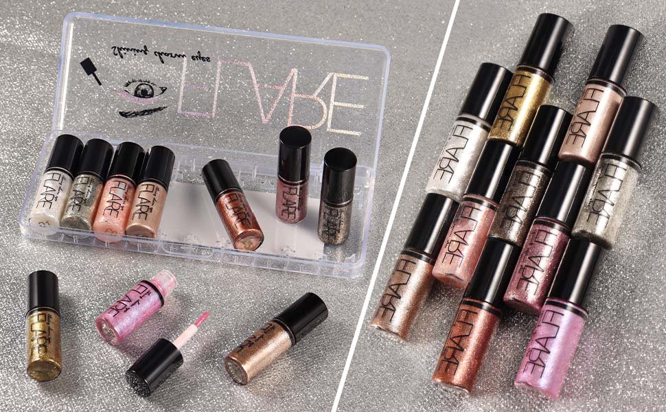 10 Colors Glitter Liquid Eyeliner Shining Eyeliner Set for girls .