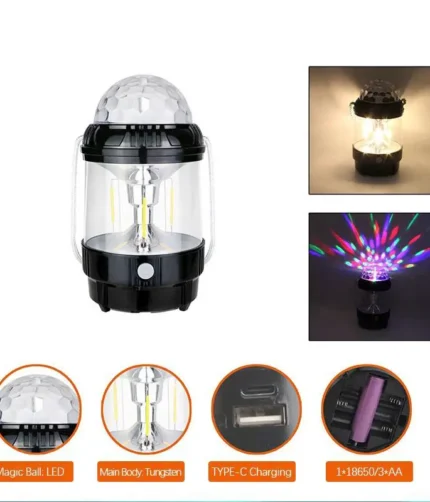 Rechargeable 2-in-1 Outdoor Camping Lamp & Disco/Fancy Light Stage Light with USB Cable (Random color)