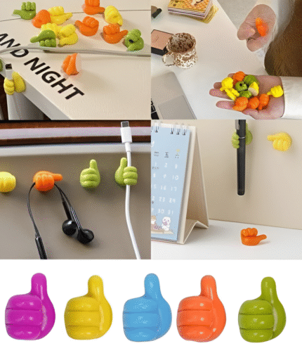 PACK OFF 10 Thumb Wall Hook Wall Decoration Hook Creative Silicone Thumb Key Hanger Hooks(random color)