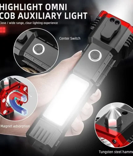 Versatile High-Power LED Flashlight: Rechargeable and Multifunctional for Your Lighting Needs