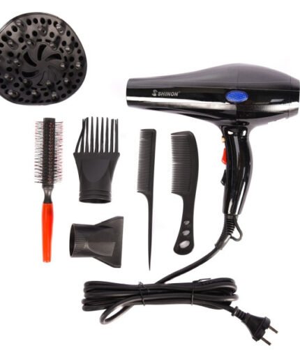 (black )Shinon Hair Dryers Salon Home Used Professional Blow Hair Dryer With  complete accessories