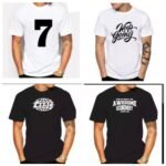 Pack Of 4 Men's 180gsm High Quality Knitted Single Jersey Printed Cotton T-Shirts